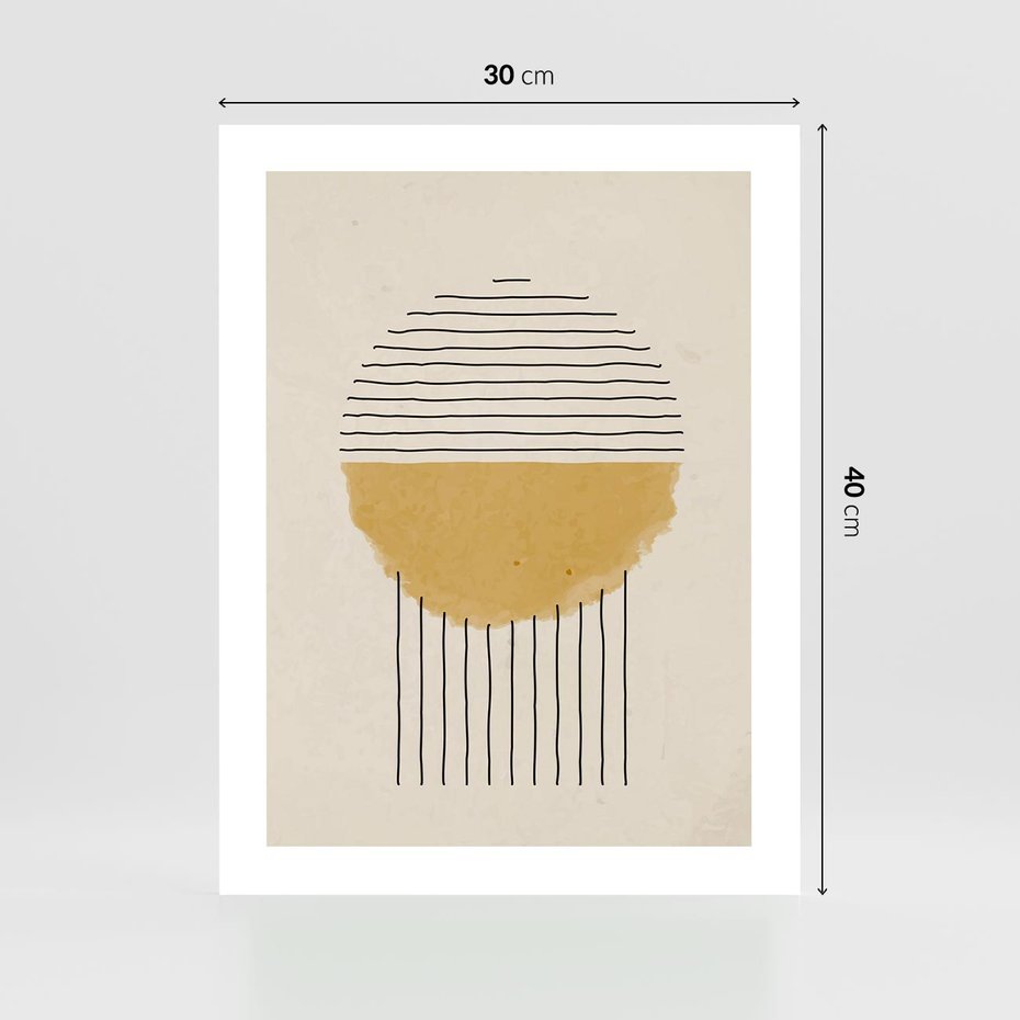 Plakat bez ramy 30x40 - Podróżne Kreski - akwarelowa plama, geometryczne szkicowane kształty