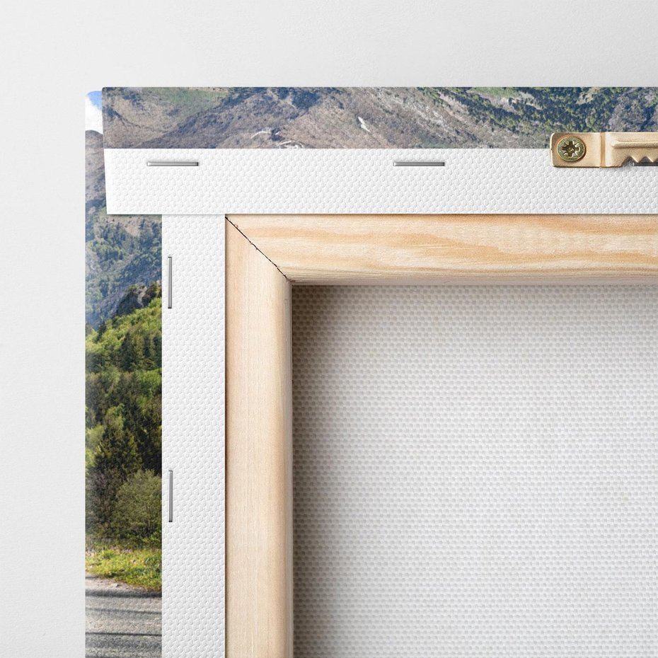 Obraz na płótnie 120x40 - Droga przez góry: podróż do przygody - droga, góry