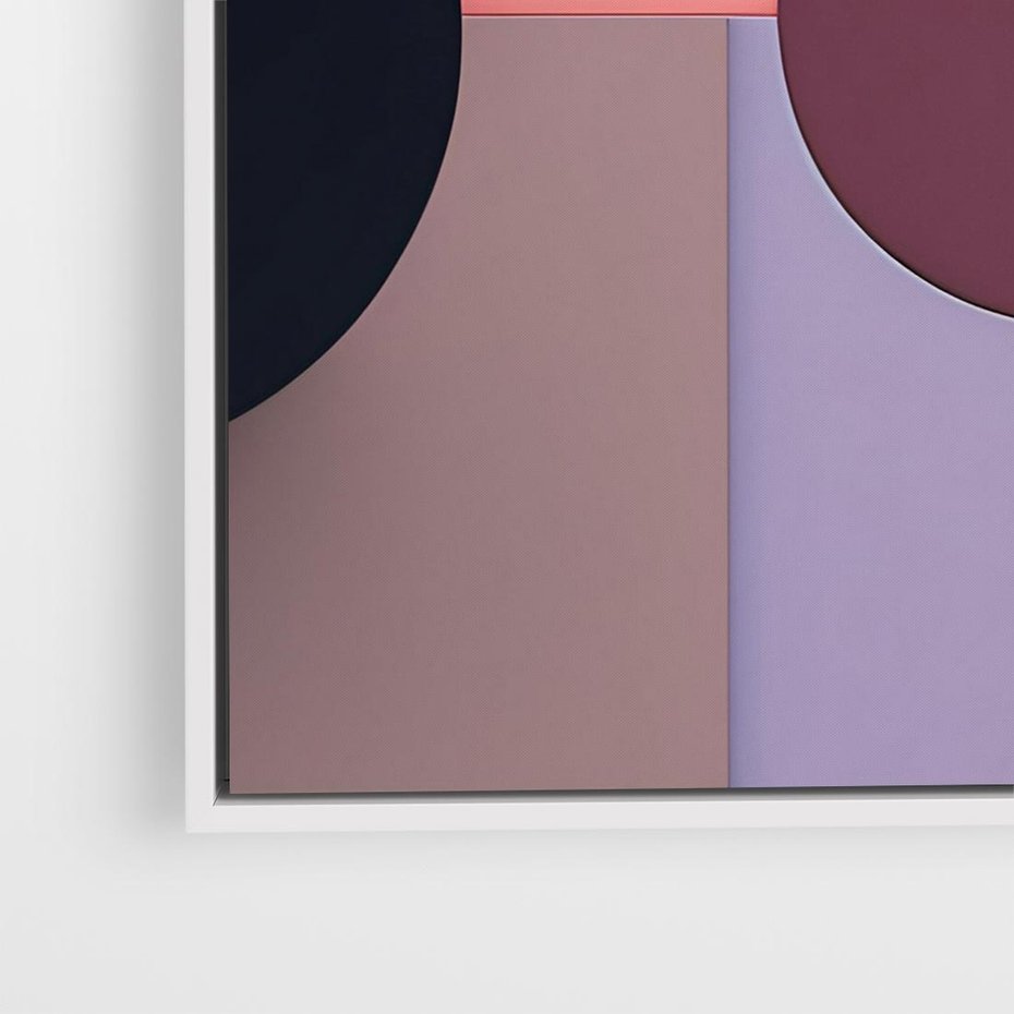 Obraz w ramie 50x50 - Przenikanie przestrzeni czasu - abstrakcja, geometria - rama biała