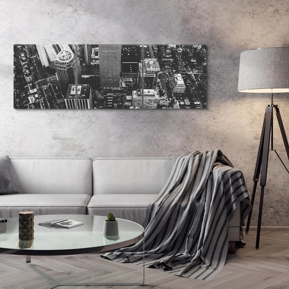 Obraz na płótnie 120x40 - Kontrastujące miasto - miasto, biało