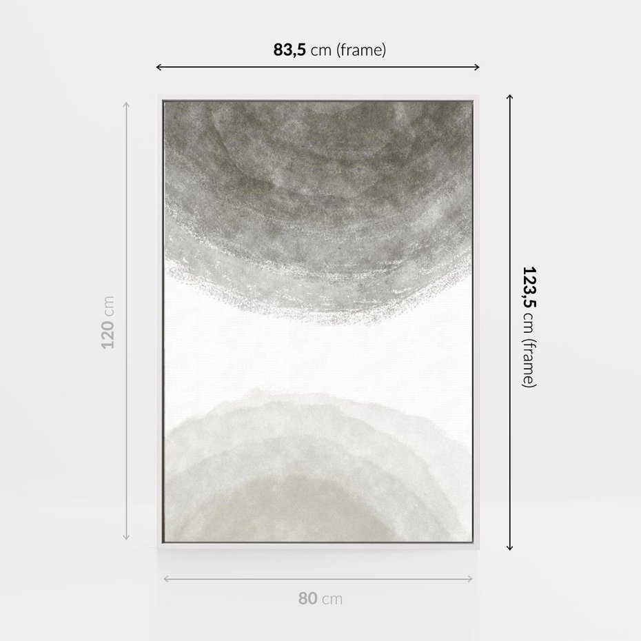 Obraz w ramie 80x120 - Impresje Energii - rozmyte cienie, abstrakcja - rama biała