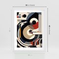 Plakat w ramie 30x40 - Wibracje Marzeń - abstrakcyjny obraz, geometryczne koła - rama biała