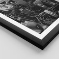 Plakat w ramie 50x70 - Kontrastujące miasto - miasto, biało - rama czarna