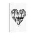 Obraz na płótnie 70x100 - Drzewo Serca - czarne serce, tekstura jak kora drzewa