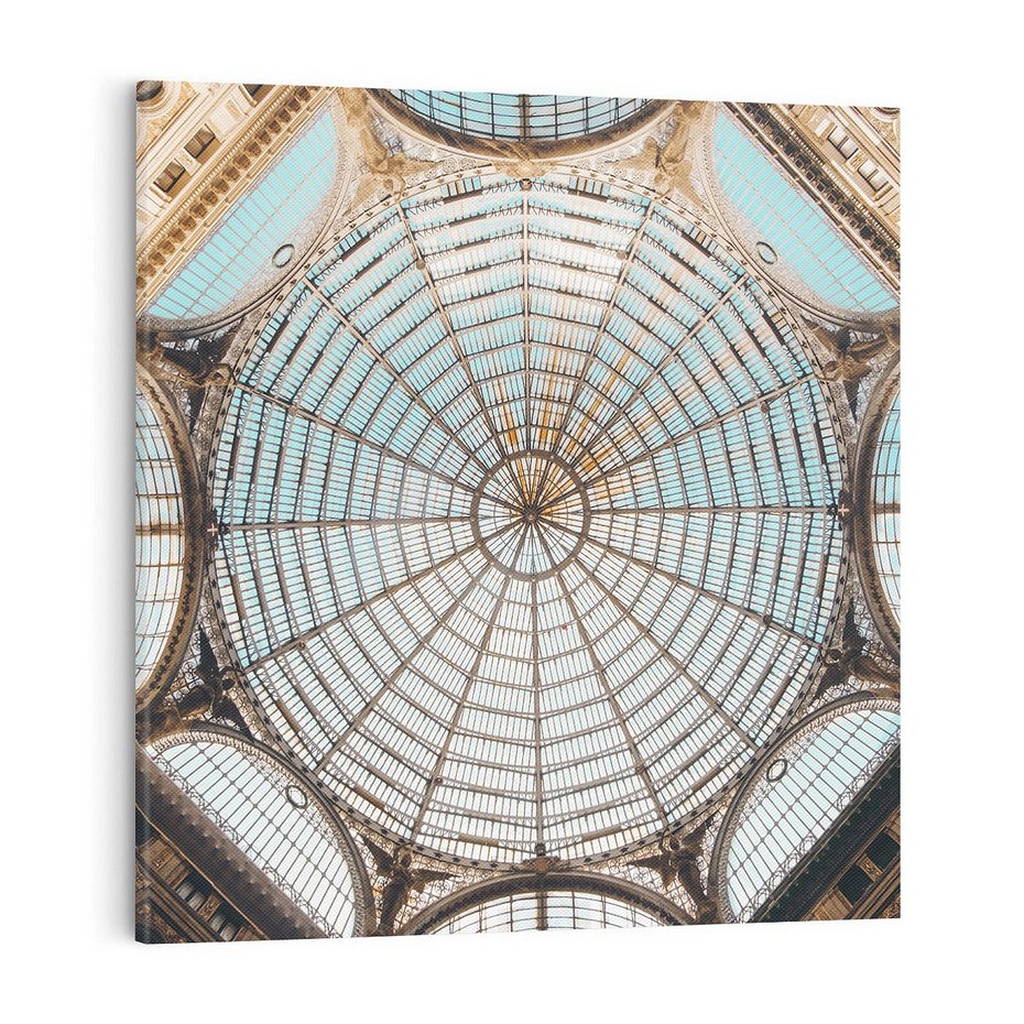 Obraz na płótnie 70x70 - Magia Sklepienia - sklepienie, szklany dach