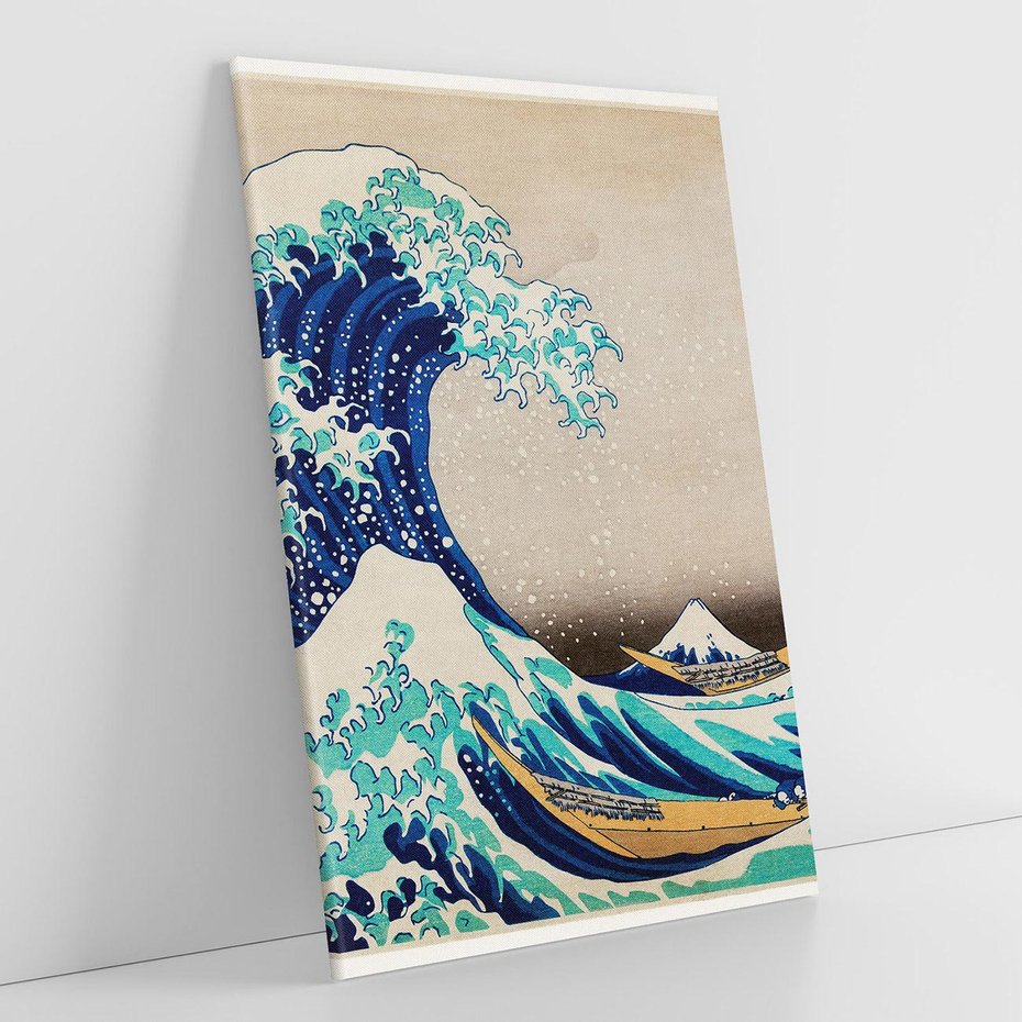 Obraz na płótnie 70x100 - "Wielka Fala u wybrzeży Kanagawy" Katsushiki Hokusai - Reprodukcja - reprodukcja, obraz na płótnie