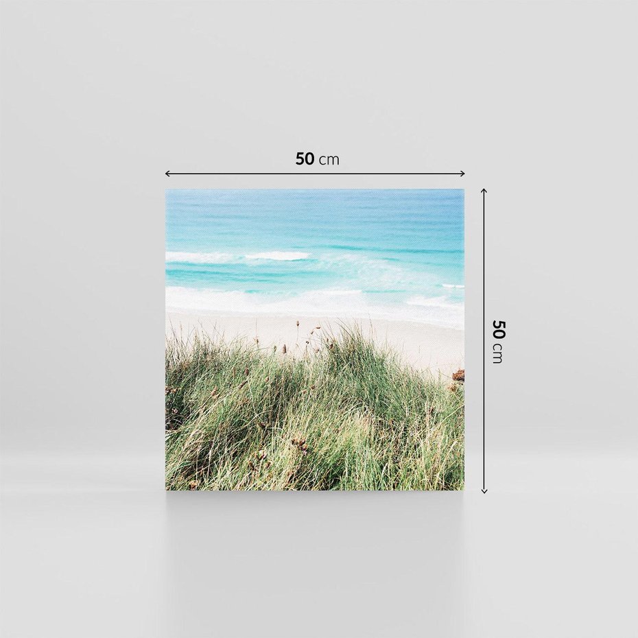 Obraz na płótnie 50x50 - Harmonia Natury - widok z wydm, wydmy porośnięte trawami