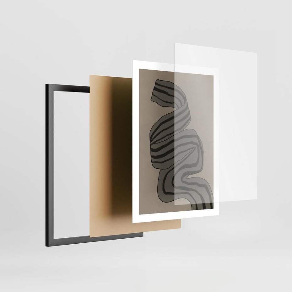 Plakat w ramie 50x70 - Niezwykłe Przesilenia - nowoczesna geometryczna sztuka, loftowe wnętrze - rama czarna