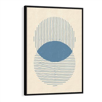 Obraz w ramie 50x70 - Wnętrza Refleksji - geometryczne kształty, koła - rama czarna