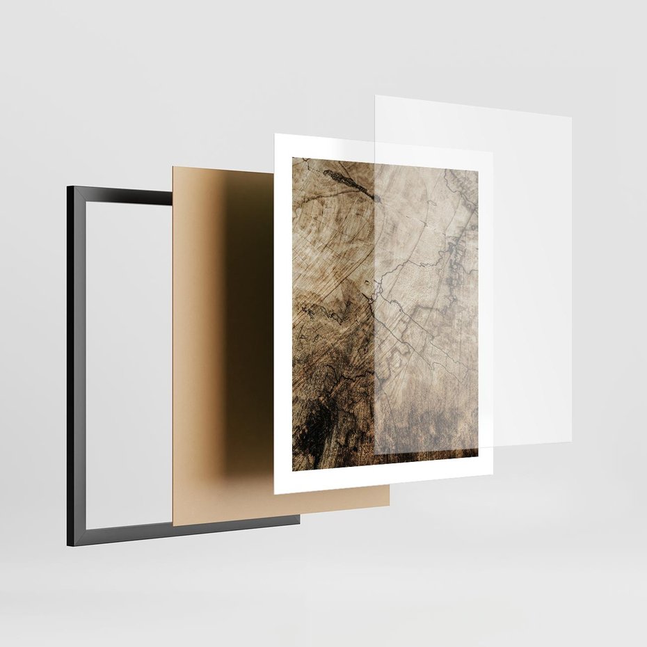 Plakat w ramie 40x50 - Słoje Natury - słoje drzewa, pieńdrzewa - rama czarna