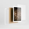 Plakat w ramie 30x40 - Suchość Liści w Brązowych Tonach - suche liście jesień brąz - rama biała