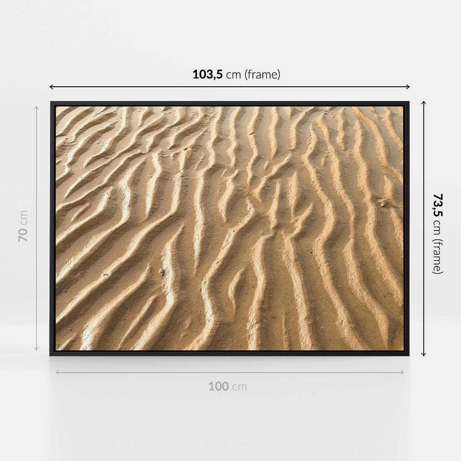 Obraz w ramie 100x70 - Piasek i Nieskończoność - pustynia, piasek - rama czarna