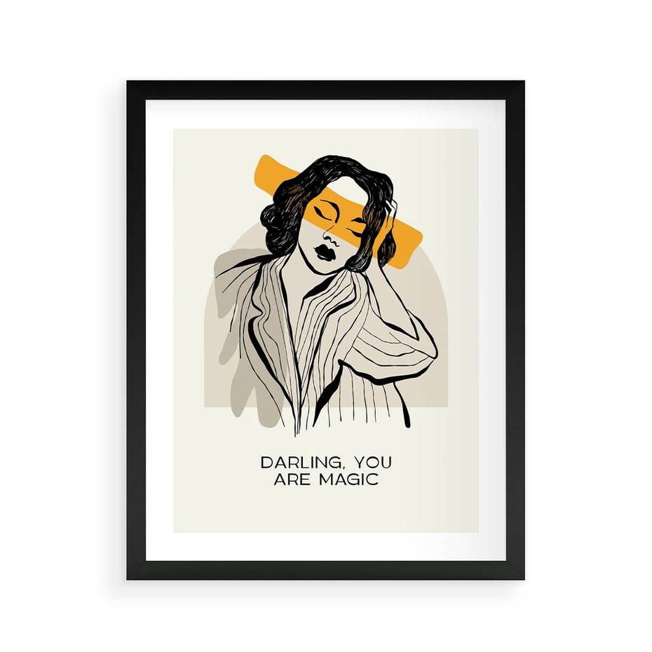 Plakat w ramie 40x50 - Sztuka Kobiecej Osobowości - nowoczesna grafika, kobieta - rama czarna