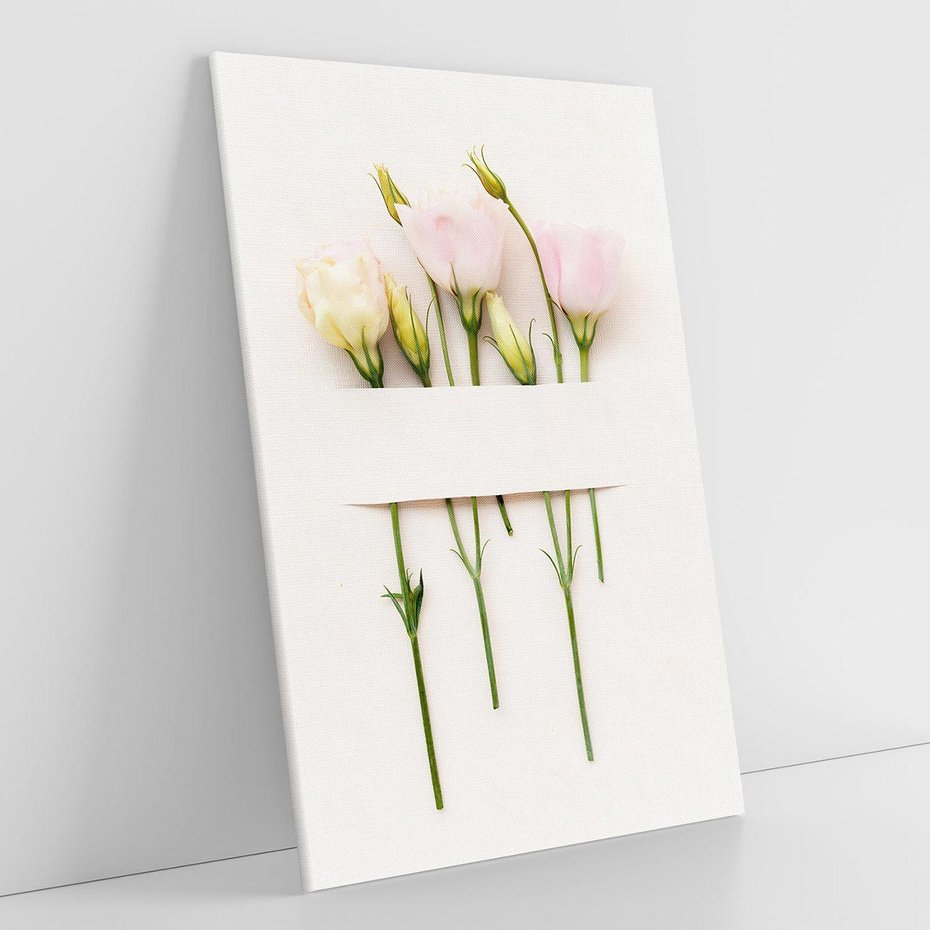 Obraz na płótnie 50x70 - Białe kwiatowe uniesienia - białe, kwiaty