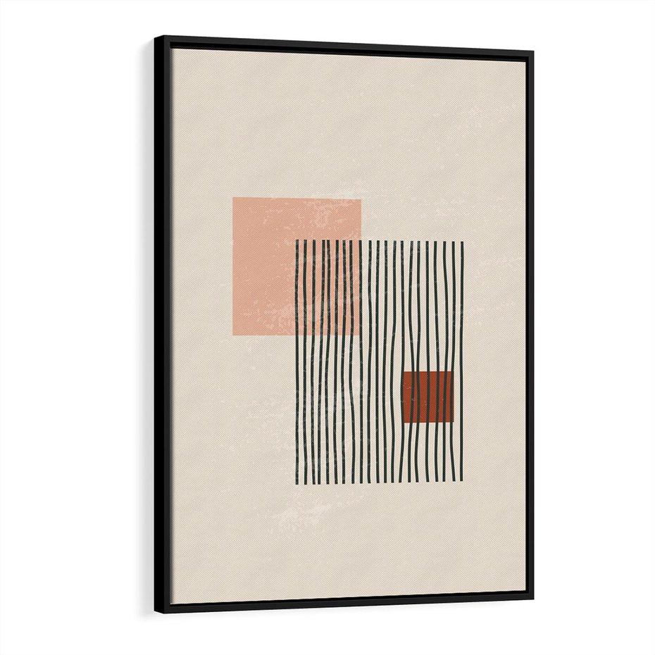 Obraz w ramie 70x100 - Przenikające Formy - nowoczesna sztuka, minimalizm - rama czarna