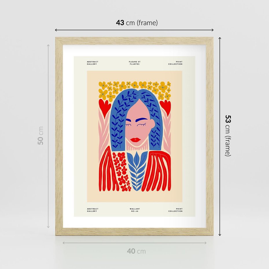 Plakat w ramie 40x50 - Impulsy Czasu - kobieca sztuka, abstrakcja - rama drewno