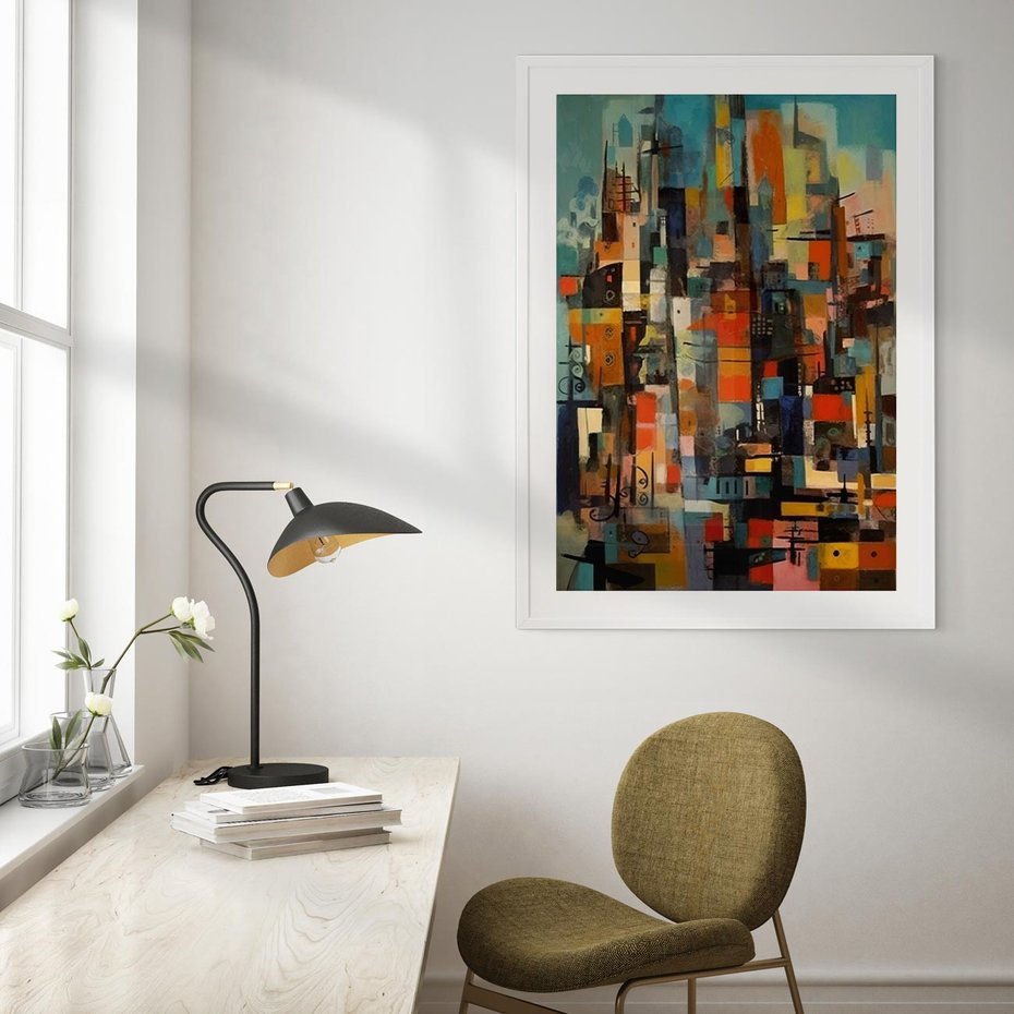 Plakat bez ramy 40x50 - Zaklęte Odbicia Nienormalności - styl mid century, nowoczesna sztuka