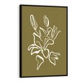 Obraz w ramie 70x100 - Przenikające Barwy - abstrakcyjna roślina, kwiaty - rama czarna