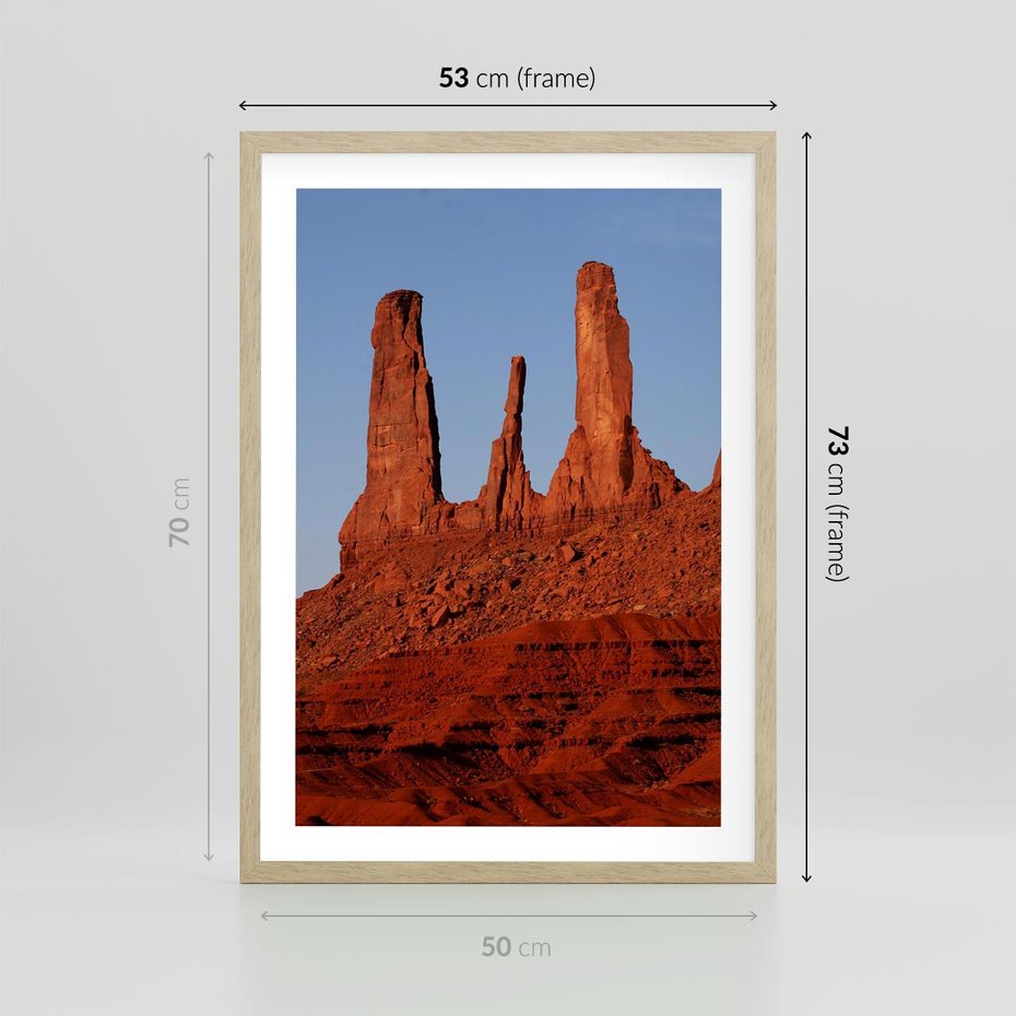 Plakat w ramie 50x70 - Wielki Kanion - majestat pustyni - Wielki Kanion, pustynia - rama drewno