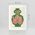 Plakat w ramie 50x70 - Kreatywne Impulsy - boho styl, wazon - rama biała
