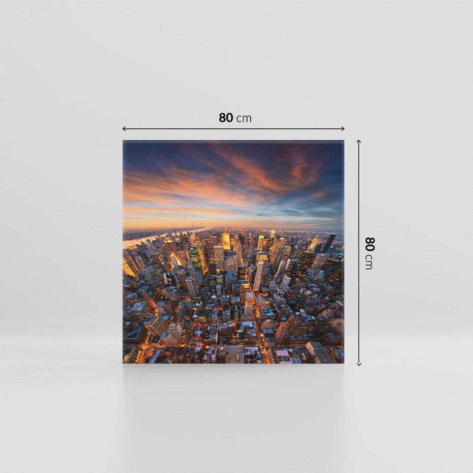 Obraz na płótnie 80x80 - Miasto wieżowców w perspektywie - miasto, wieżowce