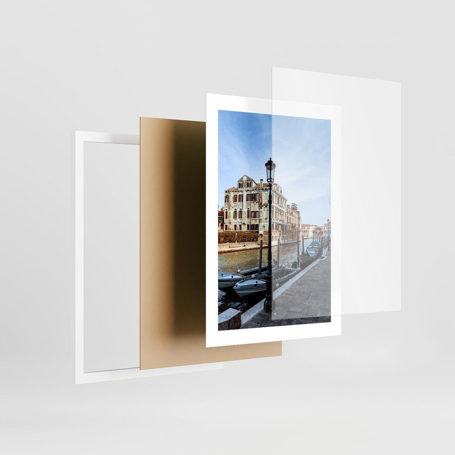 Plakat w ramie 30x40 - Kanały Wenecji - Wenecja, kanały - rama biała