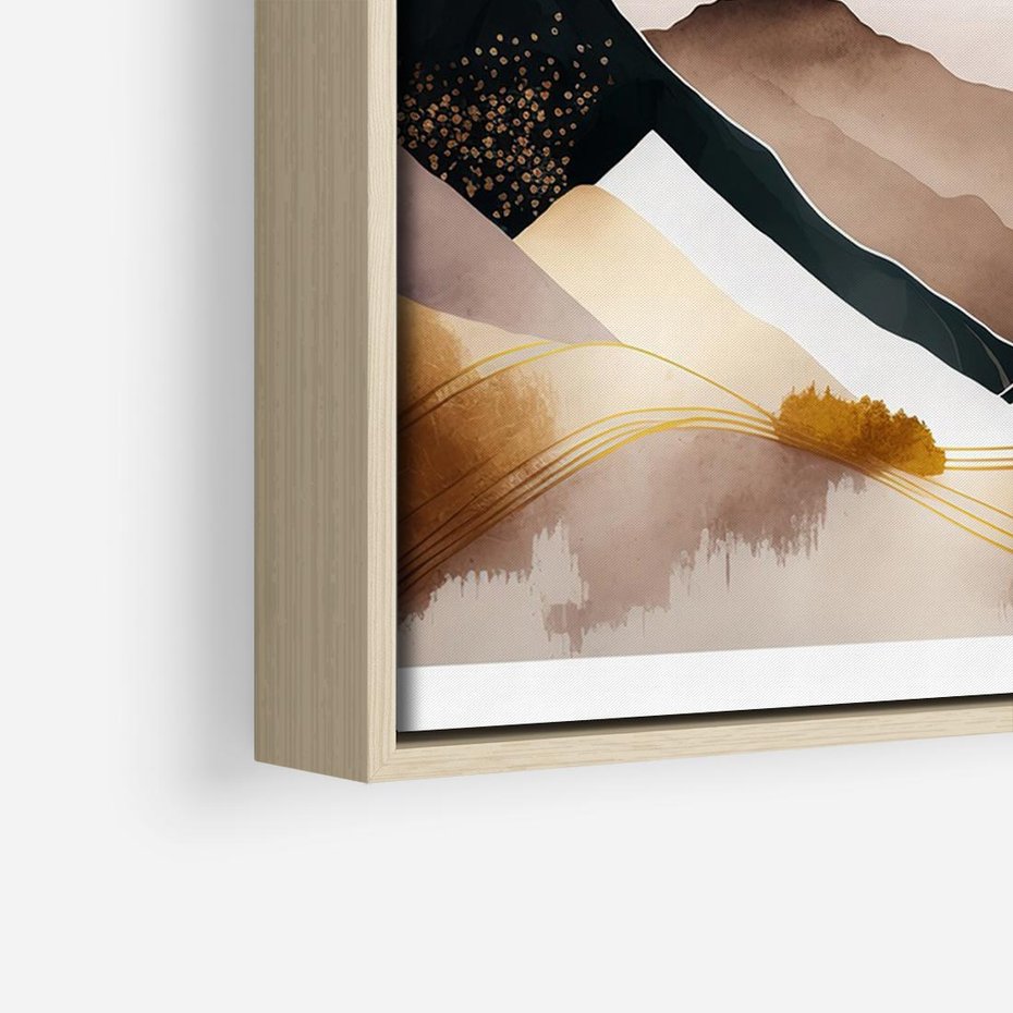 Obraz w ramie 120x80 - Góry Tonące w Pastelach - złote pastelowe góry, akwarela - rama drewno