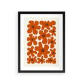 Plakat w ramie 30x40 - Wibracje Przestrzeni - abstrakcyjne czerwone kwiaty, kompozycja - rama czarna
