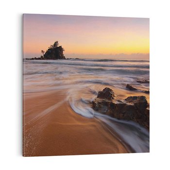 Obraz na płótnie 40x40 - Skały nad morzem - morze, plaża