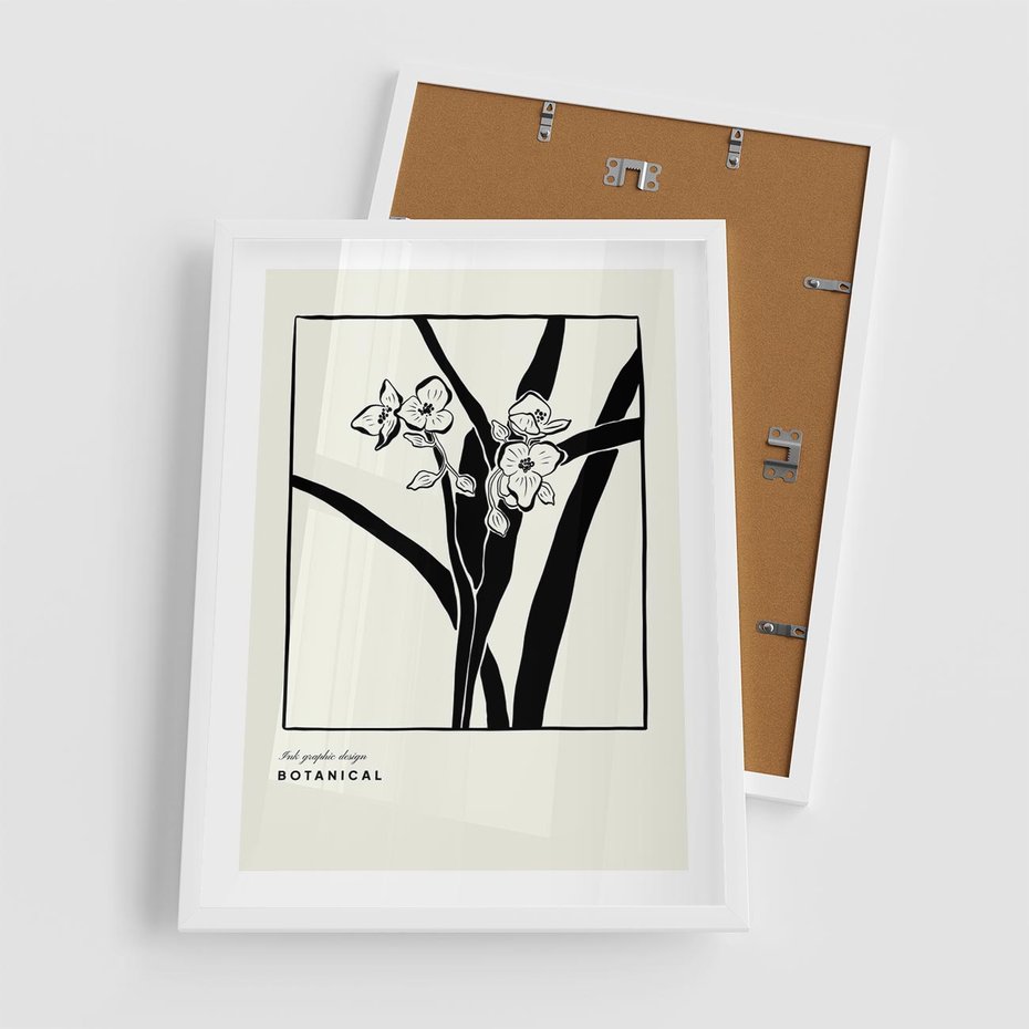 Plakat w ramie 50x70 - Symfonia kwiatowej ekspresji - kwiat, grafika - rama biała