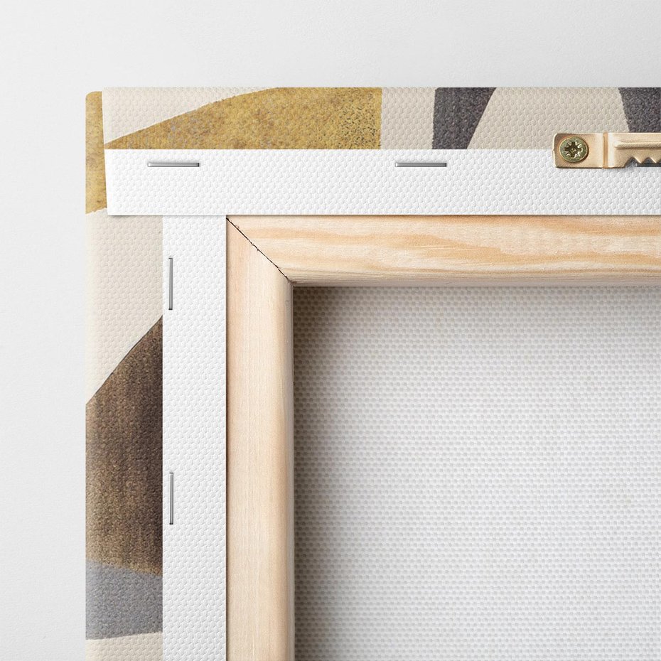 Obraz na płótnie 150x50 - Szept roślinnych emocji - olejna abstrakcja, złoto i brąz