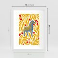 Plakat w ramie 40x50 - Zebra w Nowoczesności - abstrakcyjna nowoczesna grafika, pośrodku zebra - rama biała