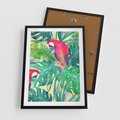 Plakat w ramie 50x70 - Egzotyczna Przygoda - tropikalne, liście - rama czarna