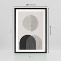 Plakat w ramie 50x70 - Przenikająca Rzeczywistość - abstrakcyjna kompozycja, okręgi i półokręgi - rama czarna
