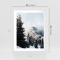 Plakat w ramie 40x50 - Góry, Las i Śnieg na Obrazie - góry, las - rama biała