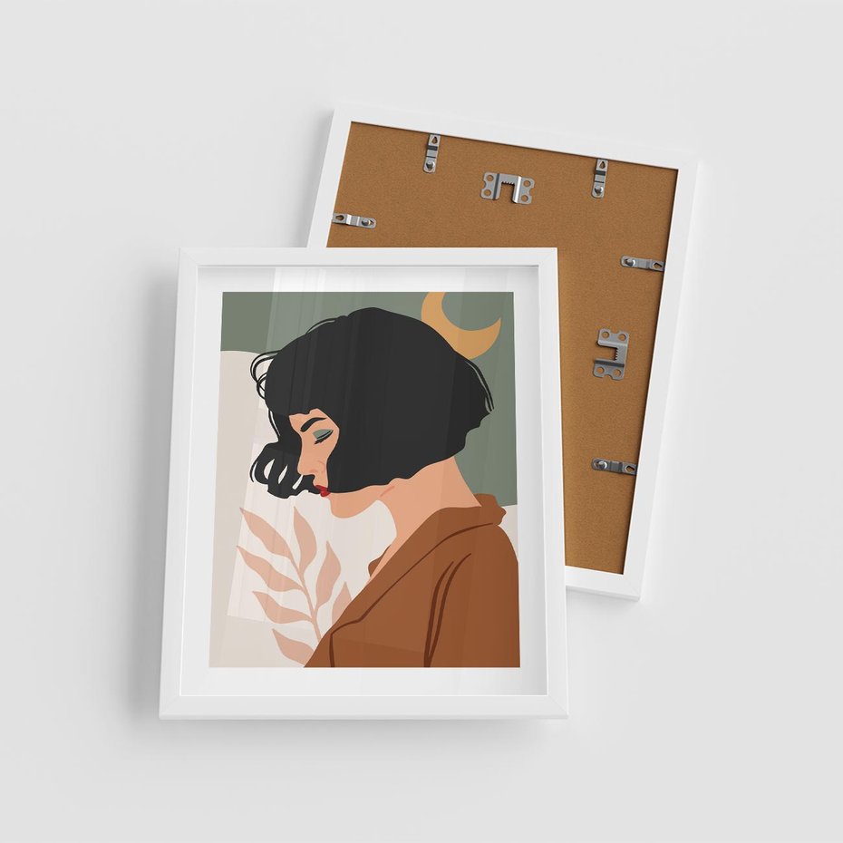 Plakat w ramie 40x50 - Kobieca Pasja - nowoczesny plakat, styl retro - rama biała