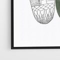 Obraz w ramie 50x70 - Przesunięte Jabłko - minimalistyczny plakat, jabłko - rama czarna