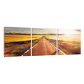 Obraz na płótnie 90x30 - Droga ku zachodowi słońca - droga, zachód