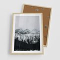 Plakat w ramie 50x70 - Zimowe Uroki Gór - góry ośnieżone, krajobraz górski - rama drewno
