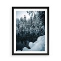 Plakat w ramie 50x70 - Zima nad Jeziorem - krajobraz zimowy, jezioro - rama czarna