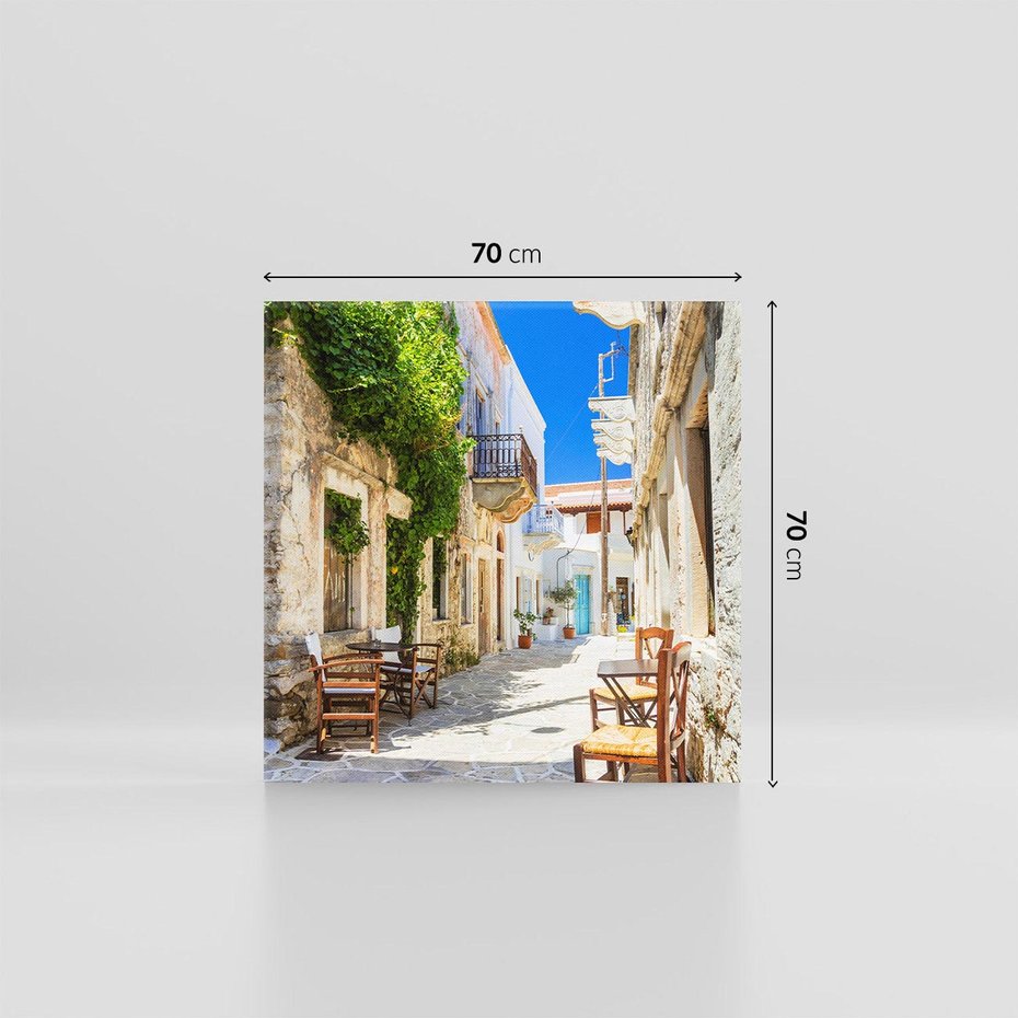 Obraz na płótnie 70x70 - Magiczny Spacer - uliczka, perspektywa