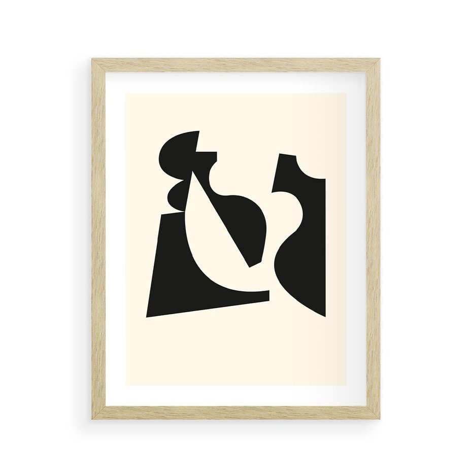 Plakat w ramie 40x50 - Tajemnicze Spektrum - abstrakcyjne kształty, geometria - rama drewno