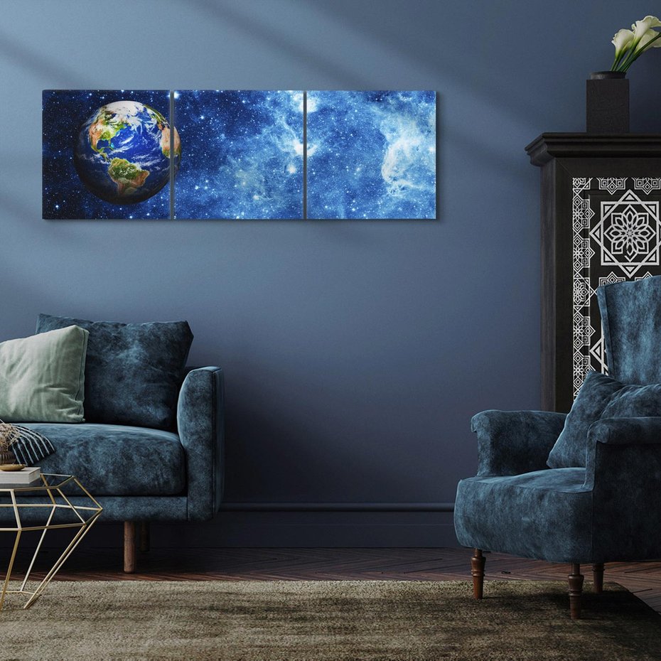 Obraz na płótnie 90x30 - Kosmiczne podróże na Ziemię - kosmos, ziemia