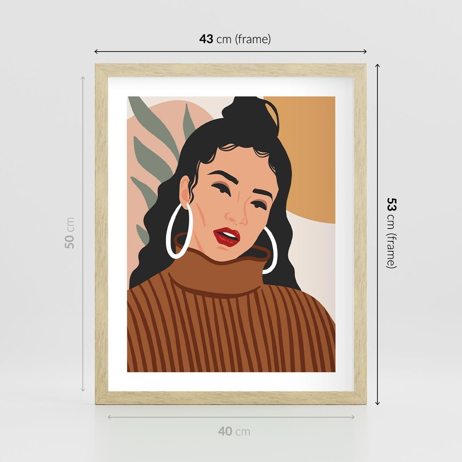 Plakat w ramie 40x50 - Kobiece Wibracje - nowoczesny plakat, styl retro - rama drewno