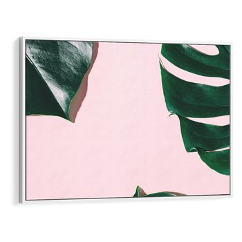 Obraz w ramie 120x80 - Siła Natury - liście, monstera - rama biała