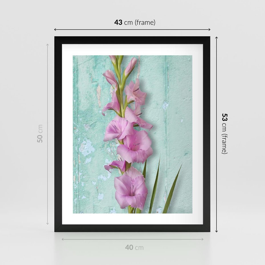 Plakat w ramie 40x50 - Piękno w delikatności - kwiaty, różowe - rama czarna