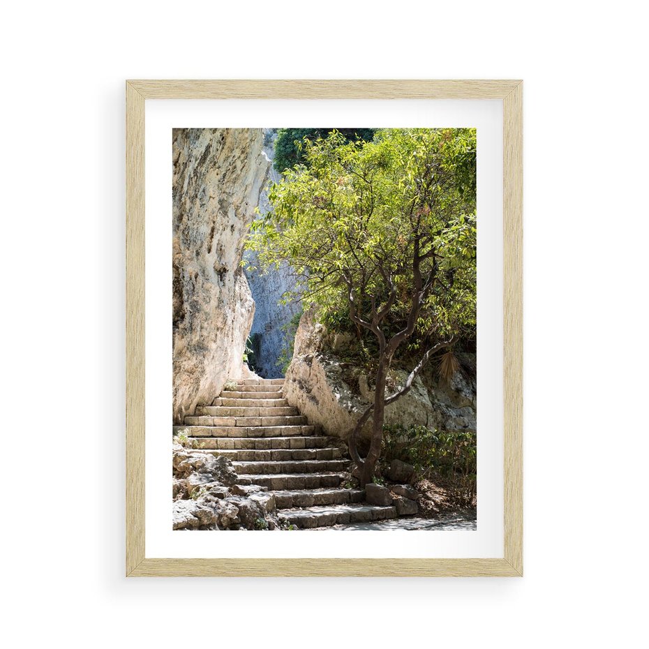 Plakat w ramie 40x50 - Krok po kroku do celu - schody, perspektywa - rama drewno