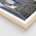 Plakat w ramie 50x70 - Uroki Santorini: Perspektywiczna Uliczka - uliczka, perspektywa - rama drewno