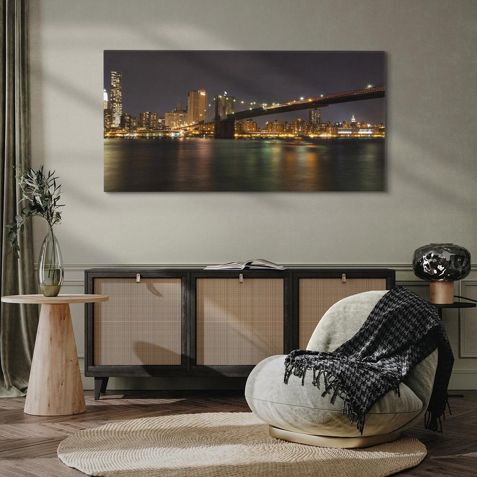 Obraz na płótnie 100x50 - Most nad nowojorską panoramą - most, Nowy Jork