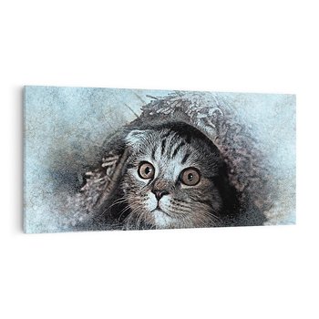 Obraz na płótnie 100x50 - Kot w abstrakcyjnym otoczeniu - kot, sztuka